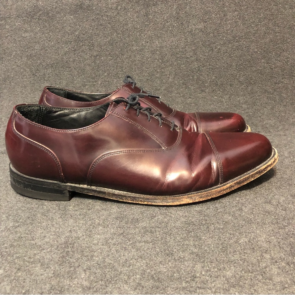 Florsheim Imperial Shoes Men’s Burgundy Leather Toe Cap Oxfords Size 11.5D 93352